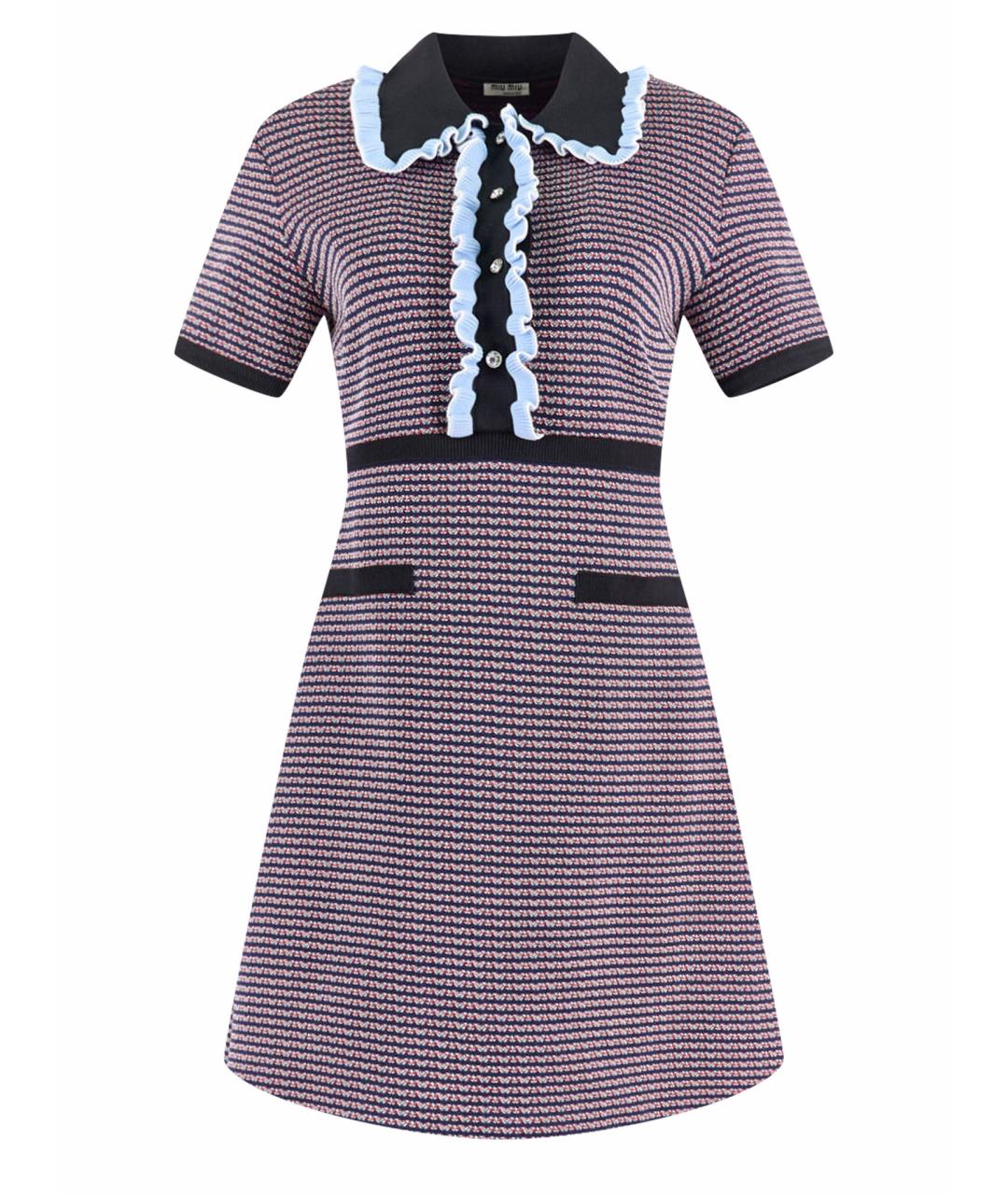 MIU MIU Бордовое полиамидовое повседневное платье, фото 1