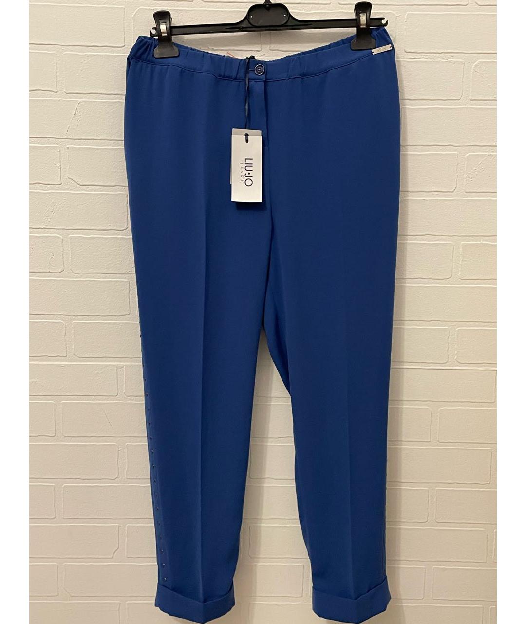 LIU JO Синие полиэстеровые брюки узкие, фото 9