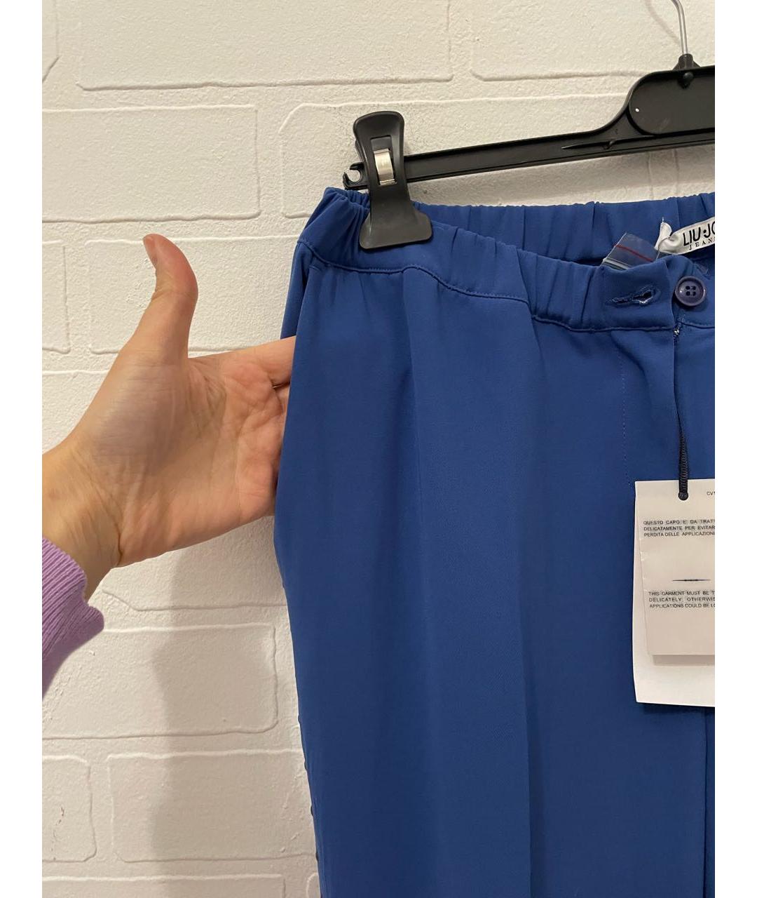 LIU JO Синие полиэстеровые брюки узкие, фото 5