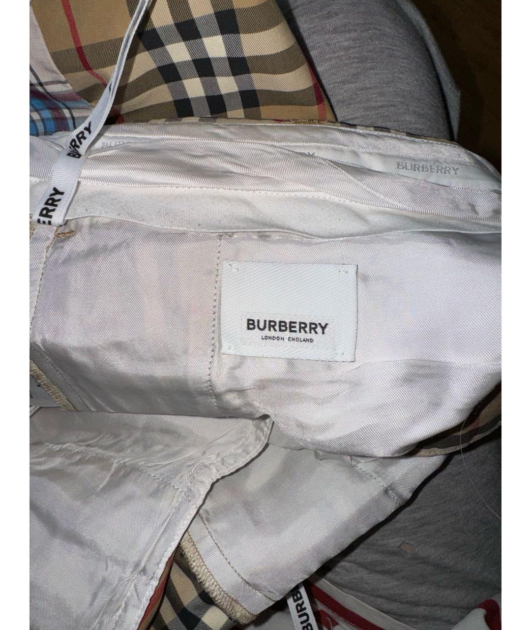 BURBERRY Мульти хлопковые прямые брюки, фото 6