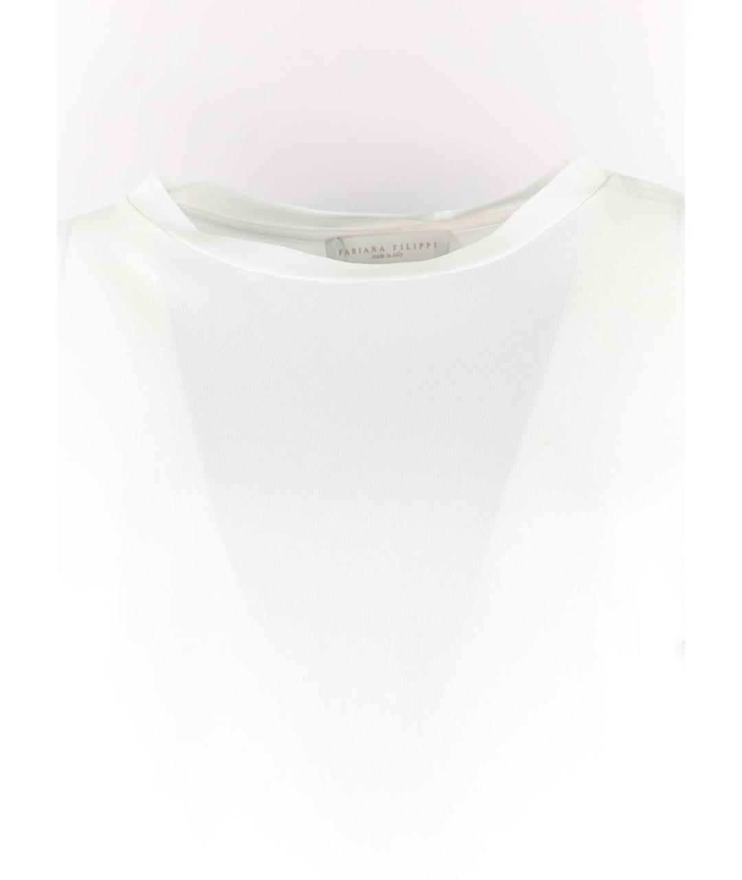 FABIANA FILIPPI Белая ацетатная футболка, фото 4