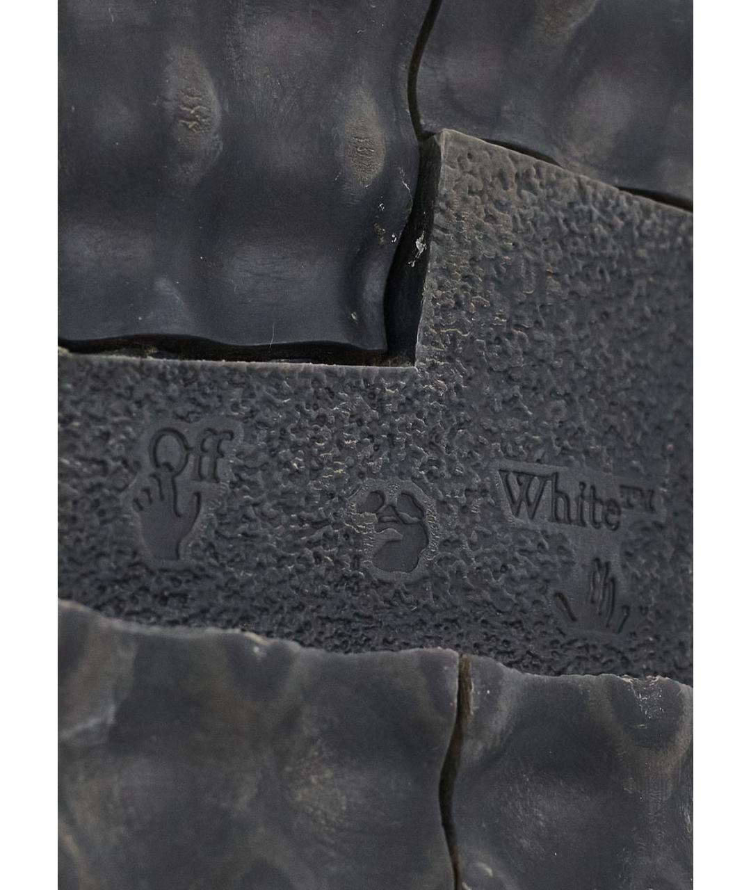 OFF-WHITE Черные кожаные сандалии, фото 6
