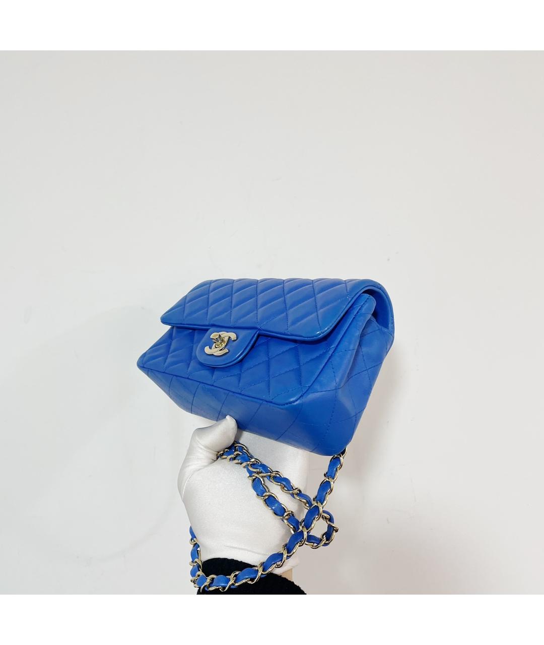 CHANEL PRE-OWNED Голубая кожаная сумка через плечо, фото 4