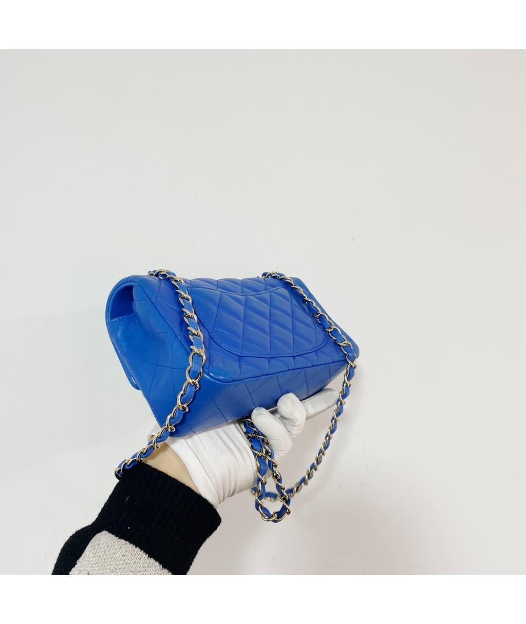 CHANEL PRE-OWNED Голубая кожаная сумка через плечо, фото 5