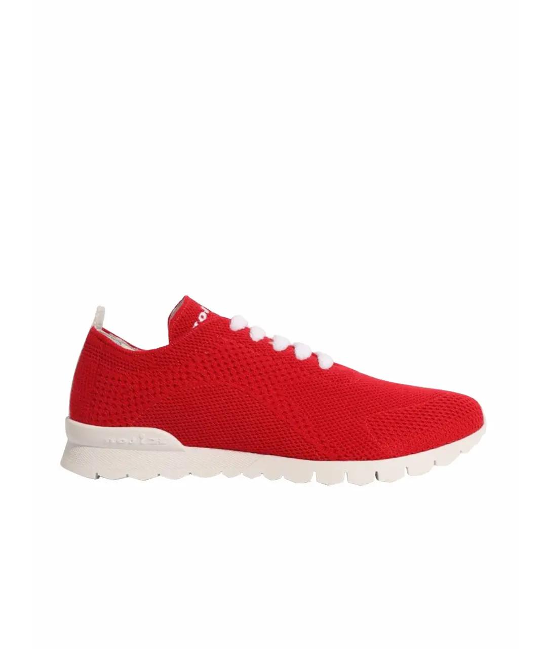 KITON Красные текстильные кроссовки, фото 1