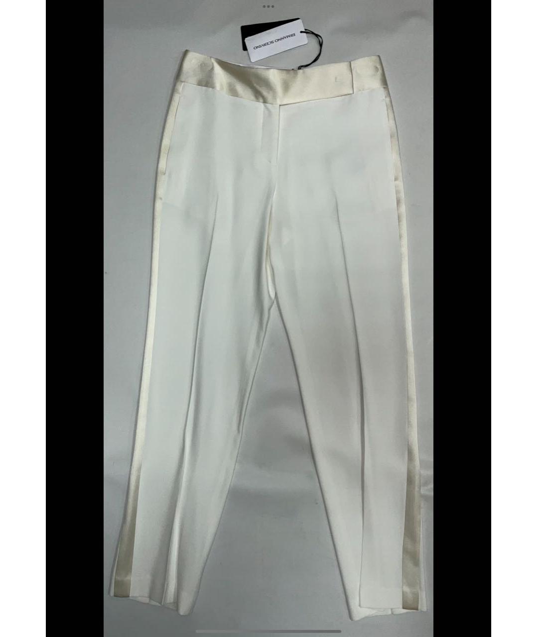 ERMANNO SCERVINO Белые ацетатные прямые брюки, фото 8