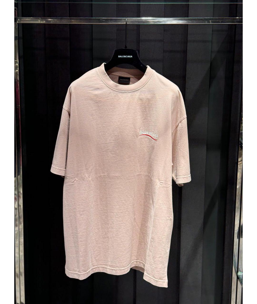 BALENCIAGA Розовая футболка, фото 4