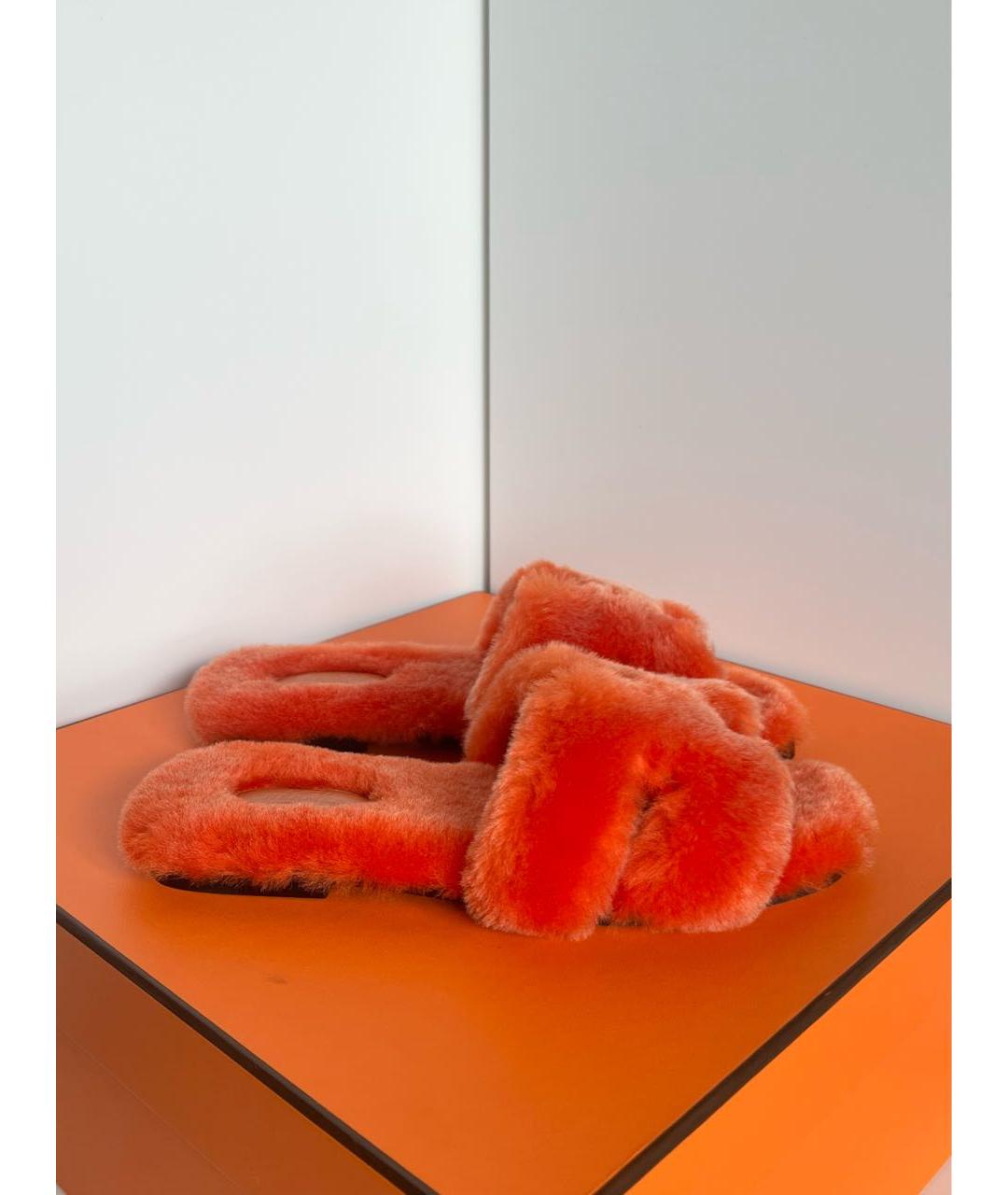 HERMES PRE-OWNED Оранжевое шлепанцы, фото 4