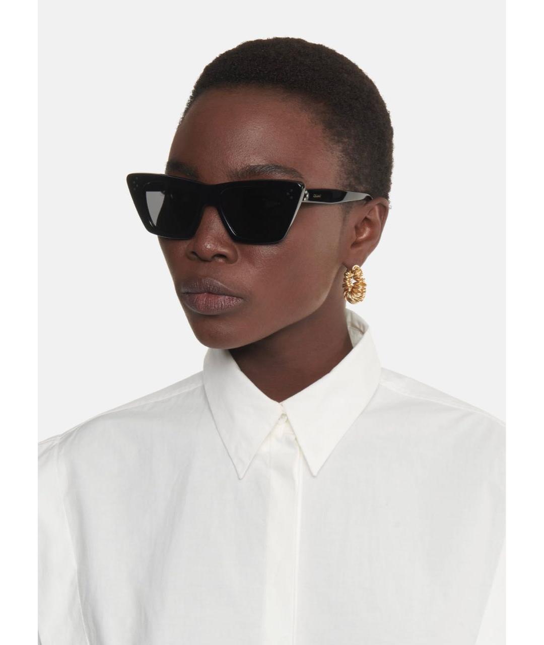 CELINE PRE-OWNED Черные пластиковые солнцезащитные очки, фото 8