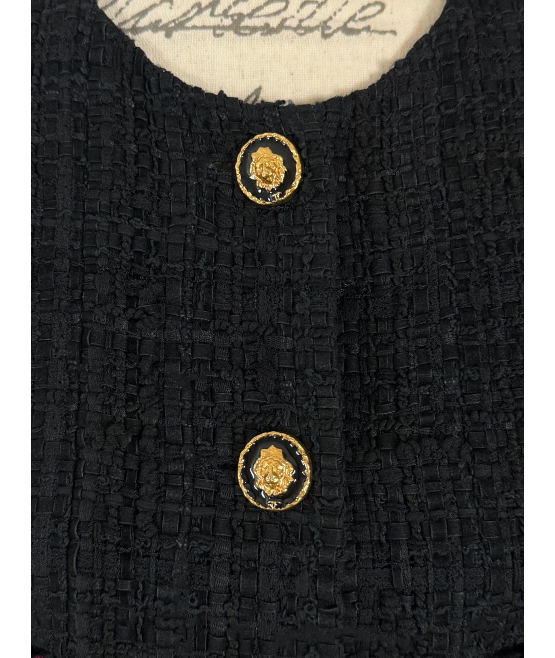 CHANEL PRE-OWNED Черный твидовый жакет/пиджак, фото 9