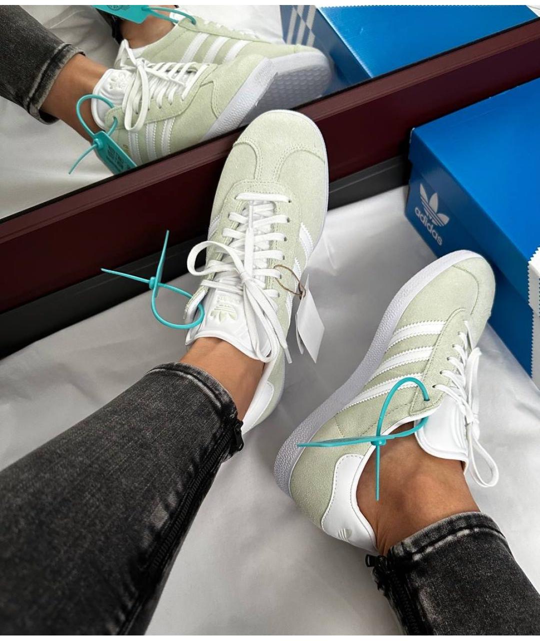 ADIDAS Белые замшевые кроссовки, фото 5