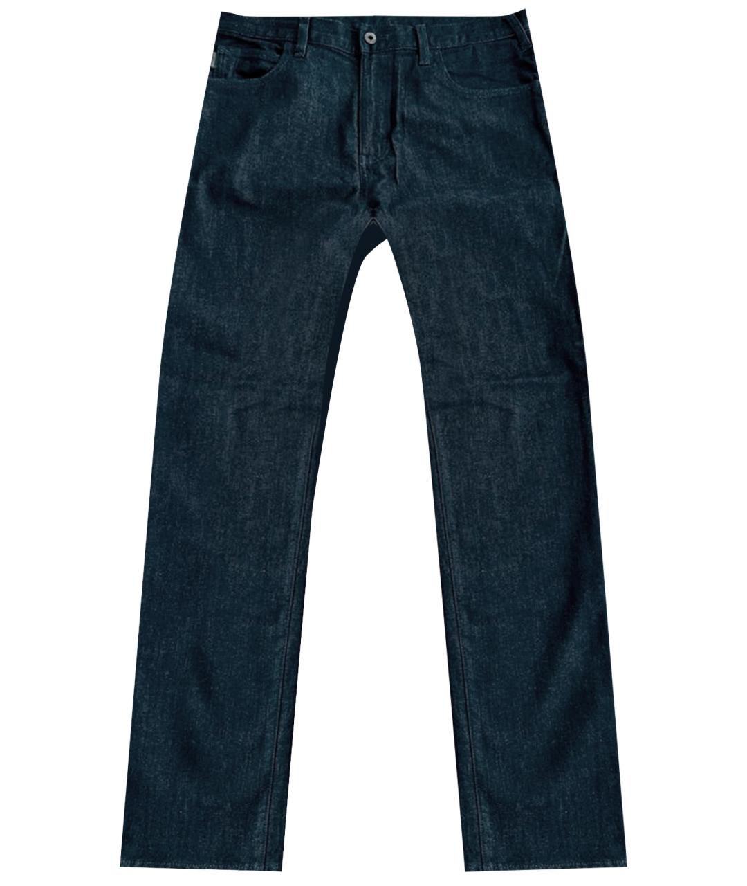 ARMANI JEANS Темно-синие хлопковые прямые джинсы, фото 1