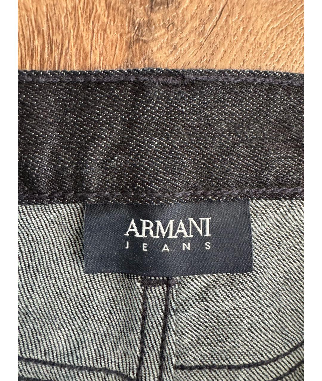 ARMANI JEANS Темно-синие хлопковые прямые джинсы, фото 7