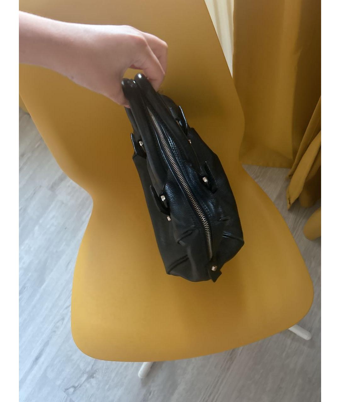 COCCINELLE Черная кожаная сумка с короткими ручками, фото 5