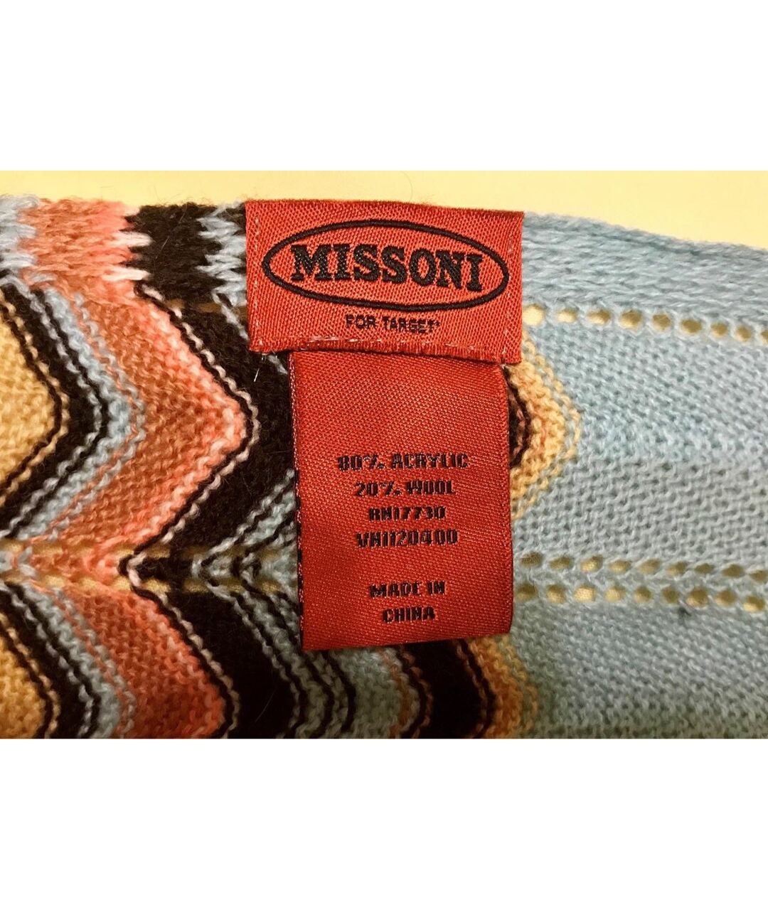 MISSONI Коричневый шерстяной шарф, фото 5