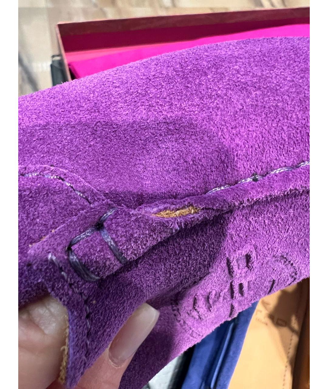 ETRO Фиолетовые замшевые мокасины, фото 7