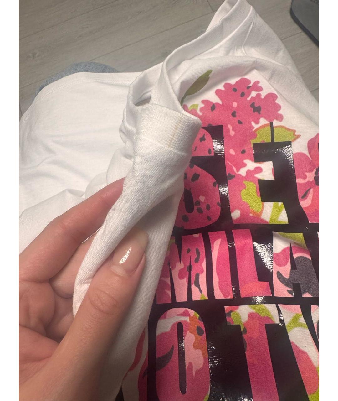 TWIN-SET Белая хлопковая футболка, фото 7