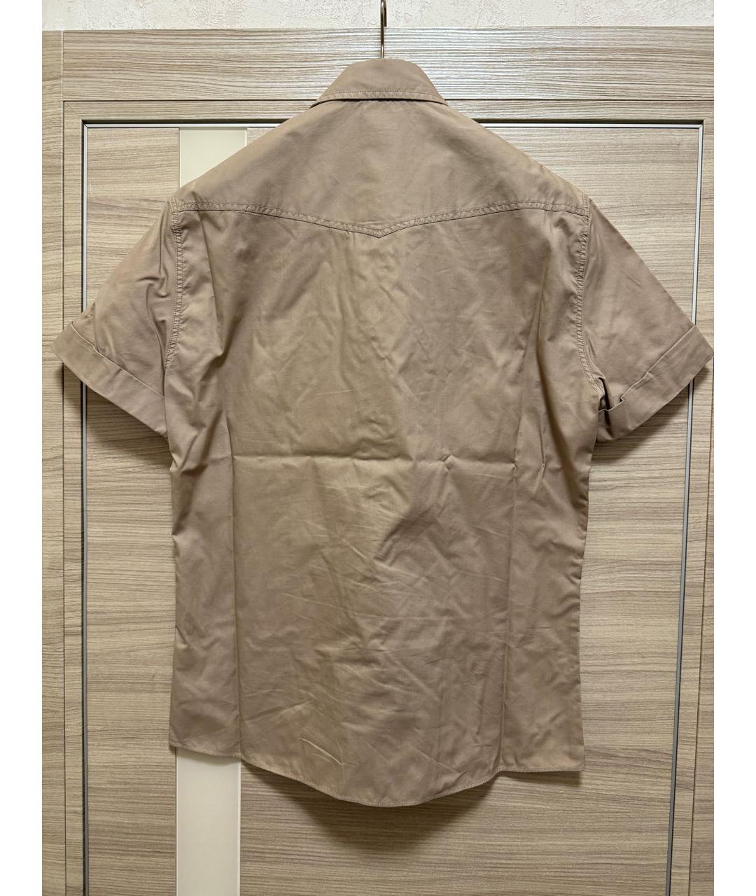 BRUNELLO CUCINELLI Бежевая хлопковая кэжуал рубашка, фото 2