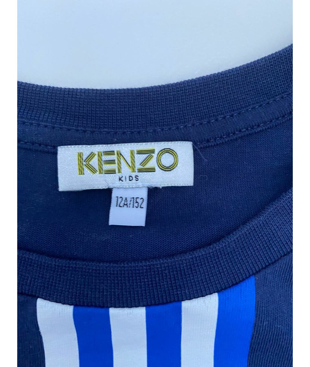 KENZO KIDS Синяя хлопковая детская футболка, фото 3