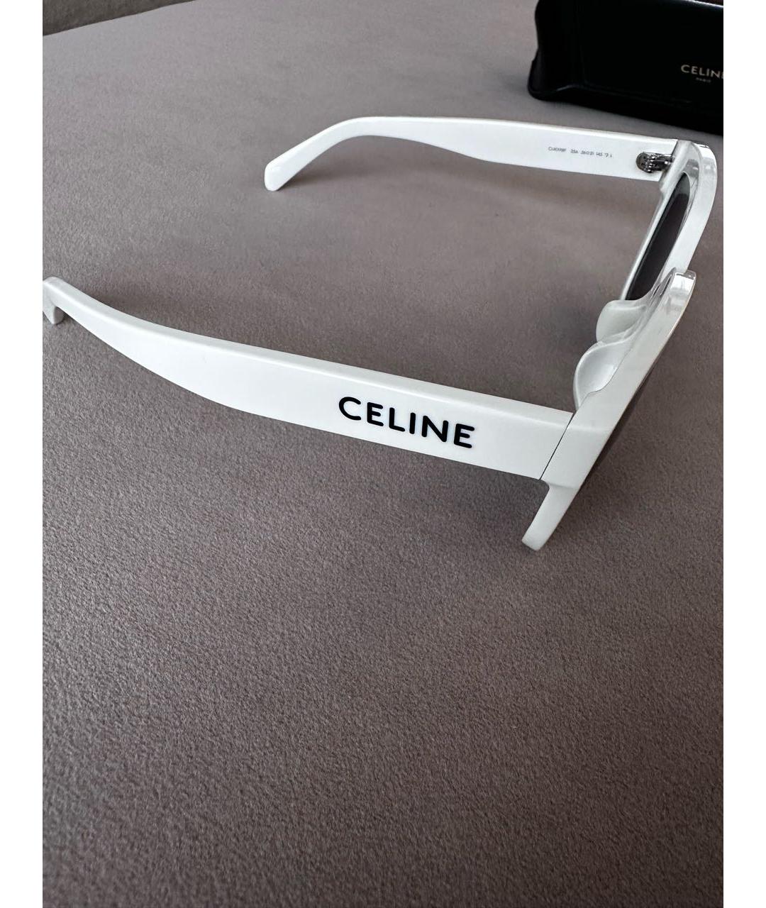 CELINE Белые пластиковые солнцезащитные очки, фото 2