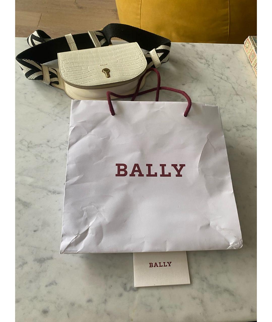 BALLY Белая кожаная поясная сумка, фото 6