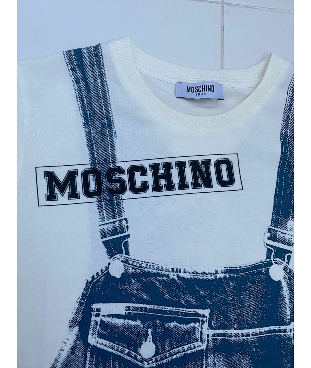 MOSCHINO Бежевая хлопковая детская футболка, фото 3