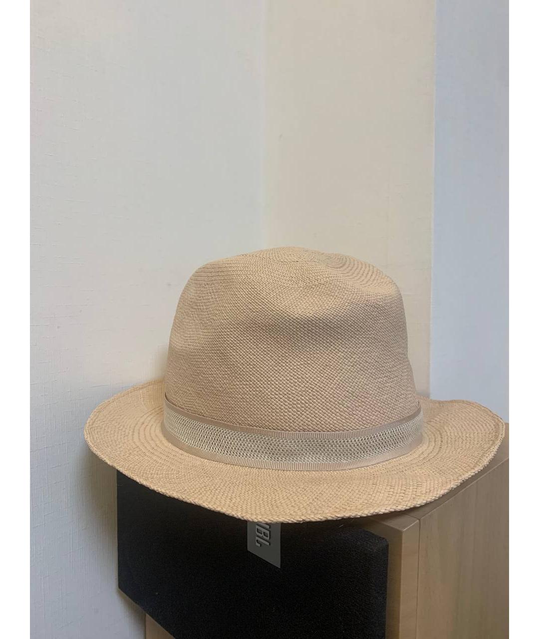 LORO PIANA Бежевая соломенная шляпа, фото 3