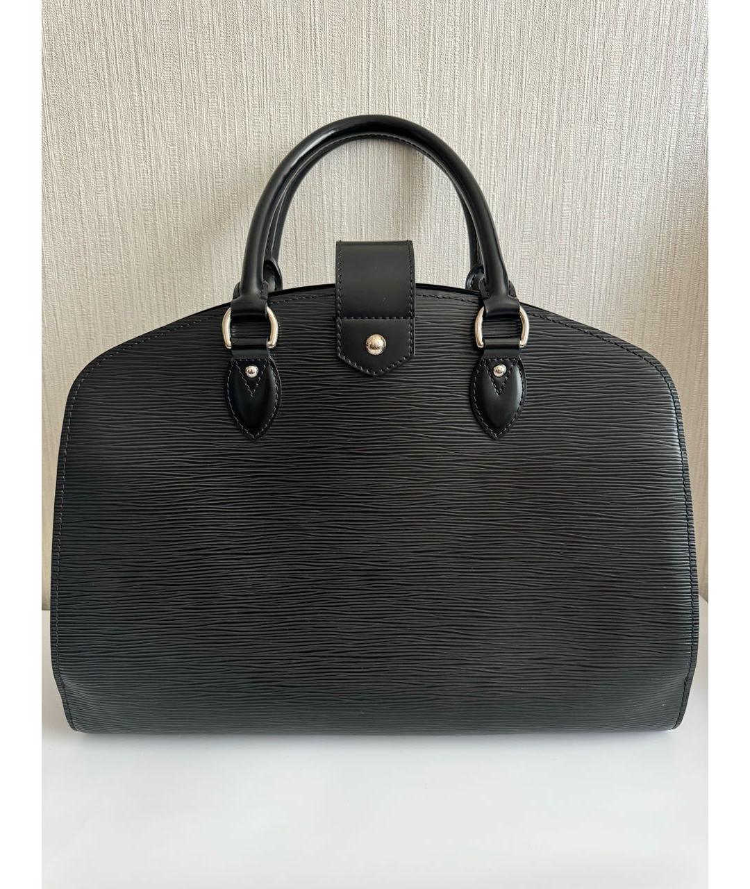 LOUIS VUITTON Черная кожаная сумка тоут, фото 3