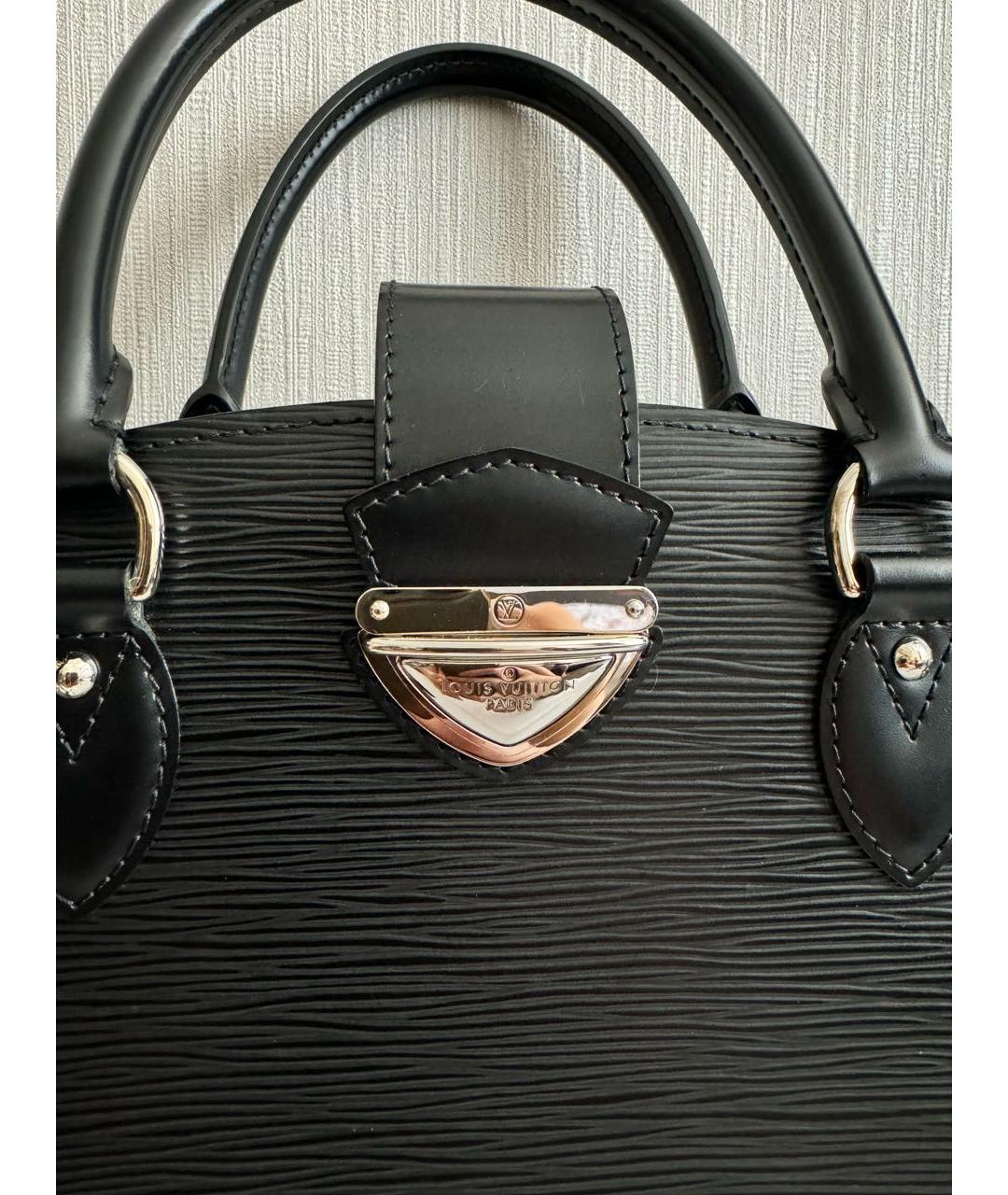 LOUIS VUITTON Черная кожаная сумка тоут, фото 5