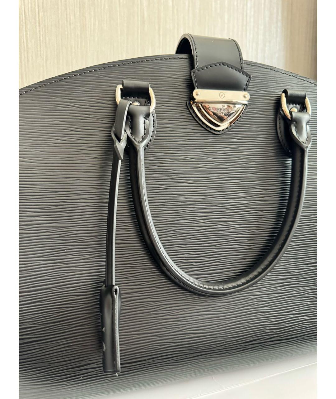 LOUIS VUITTON Черная кожаная сумка тоут, фото 2