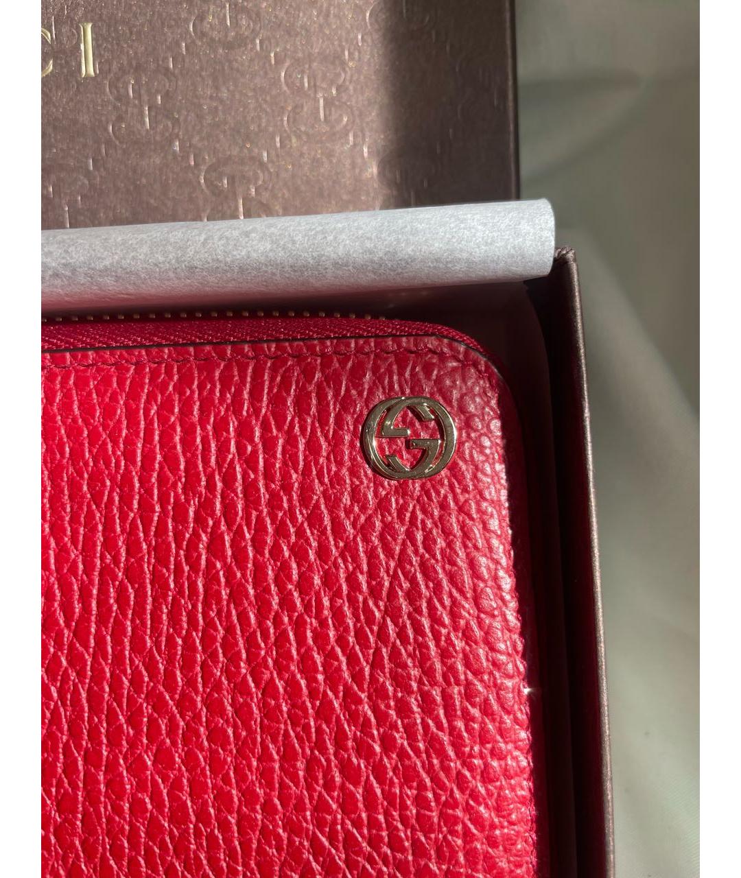 GUCCI Красный кожаный кошелек, фото 2