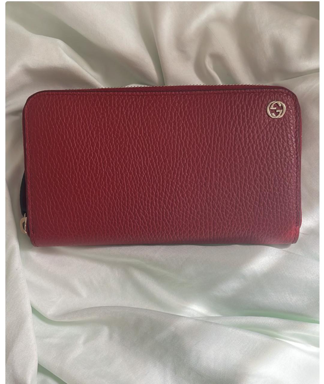 GUCCI Красный кожаный кошелек, фото 5