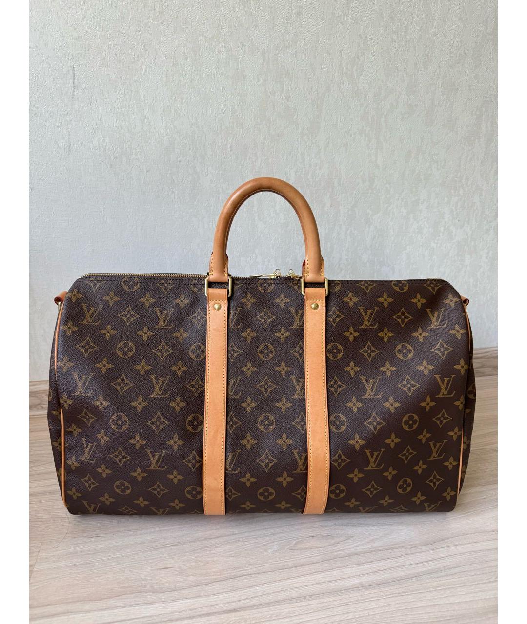 LOUIS VUITTON PRE-OWNED Коричневая дорожная/спортивная сумка, фото 2