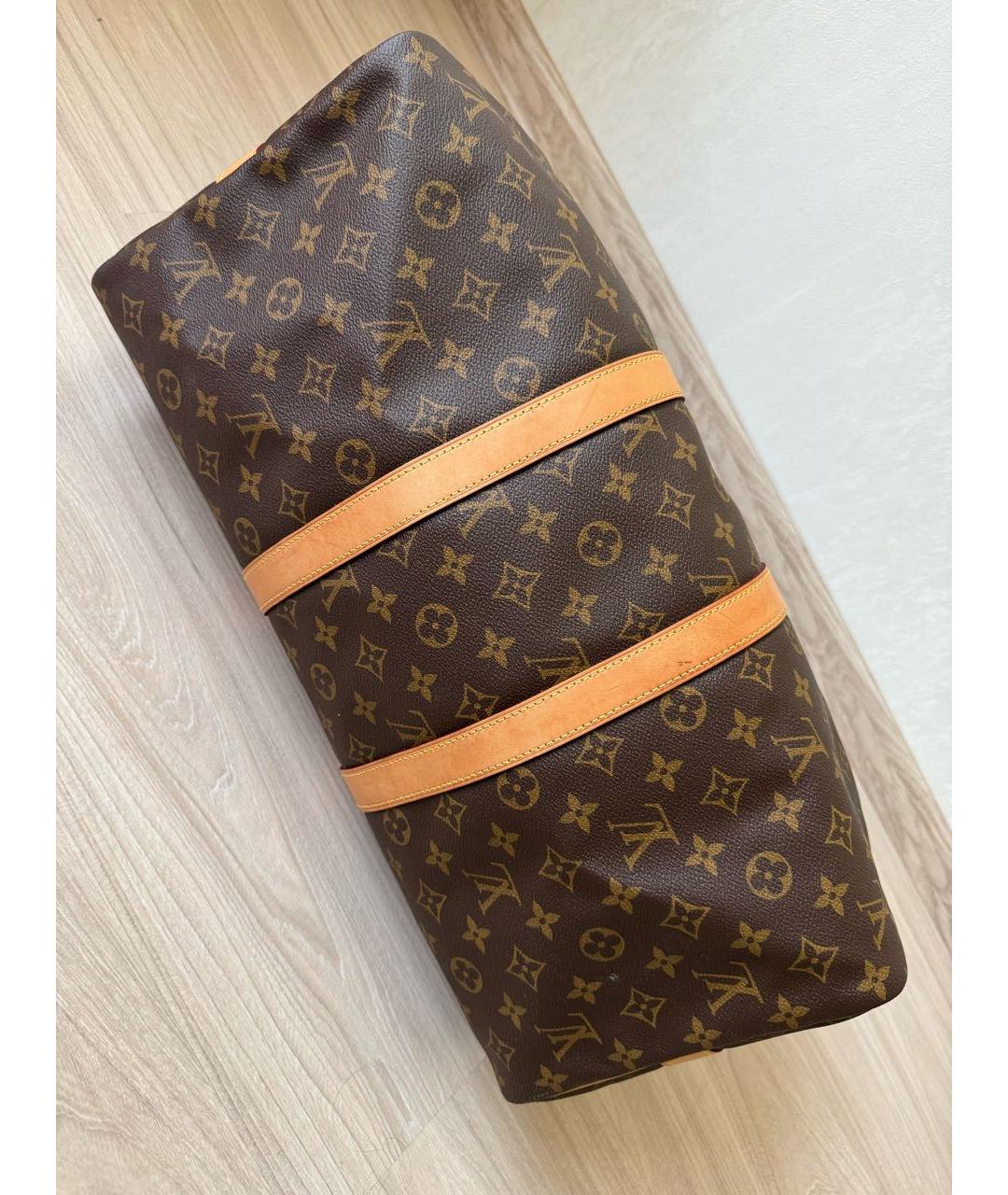 LOUIS VUITTON PRE-OWNED Коричневая дорожная/спортивная сумка, фото 8