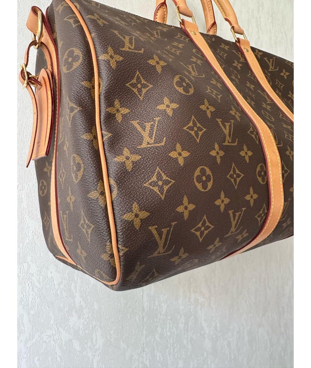 LOUIS VUITTON PRE-OWNED Коричневая дорожная/спортивная сумка, фото 6