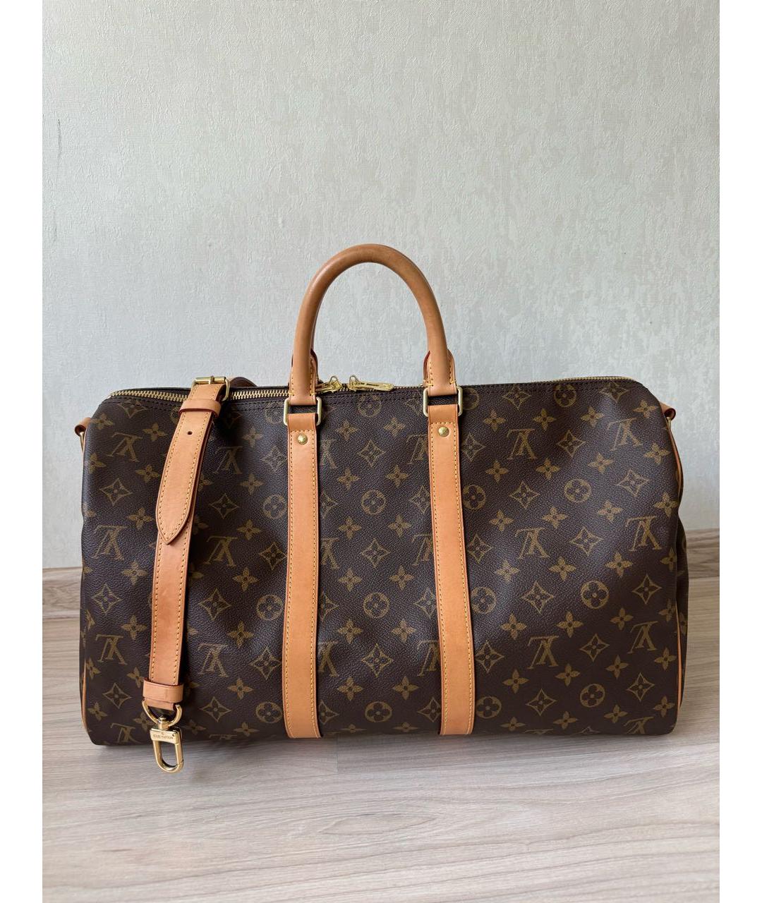 LOUIS VUITTON PRE-OWNED Коричневая дорожная/спортивная сумка, фото 9