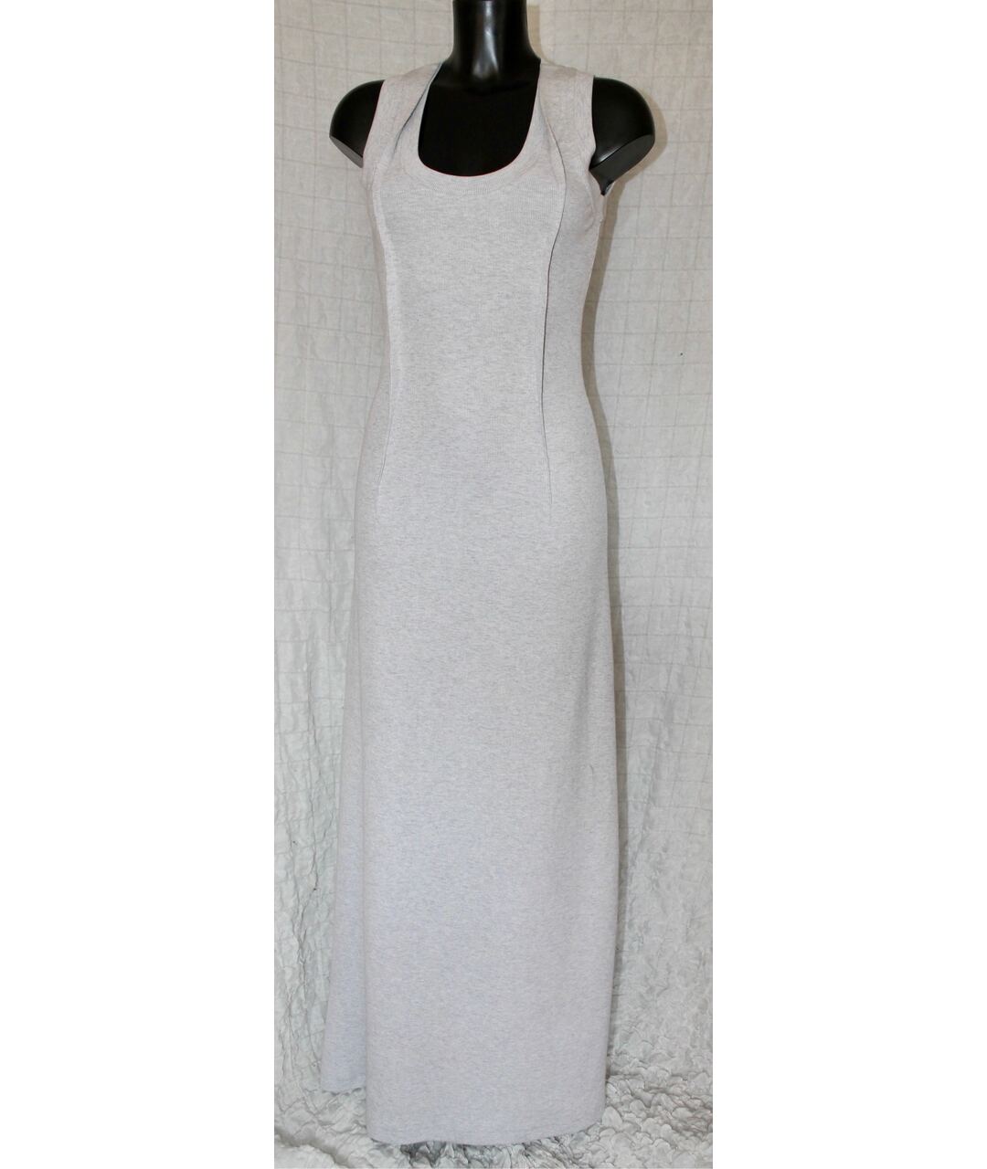 MAISON MARGIELA Серое хлопко-эластановое повседневное платье, фото 9