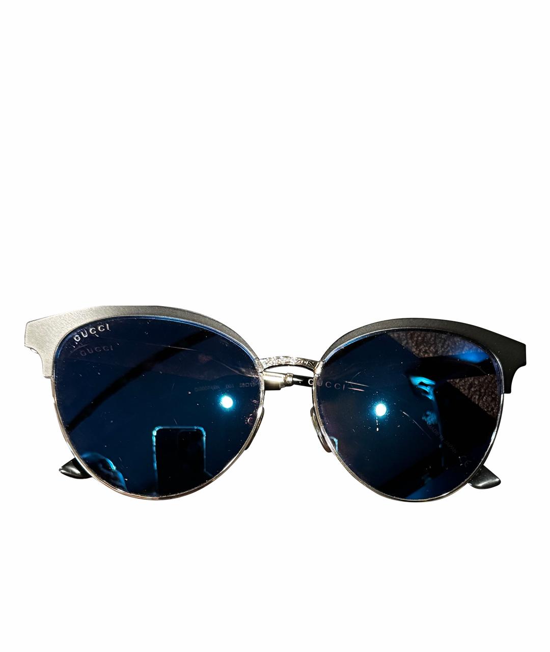 GUCCI Темно-синие металлические солнцезащитные очки, фото 1