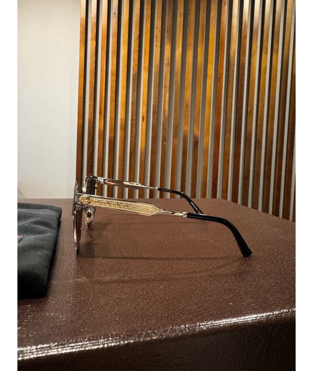 GUCCI Темно-синие металлические солнцезащитные очки, фото 3