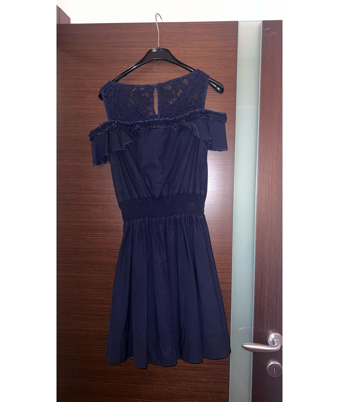 PINKO Темно-синее хлопковое повседневное платье, фото 2