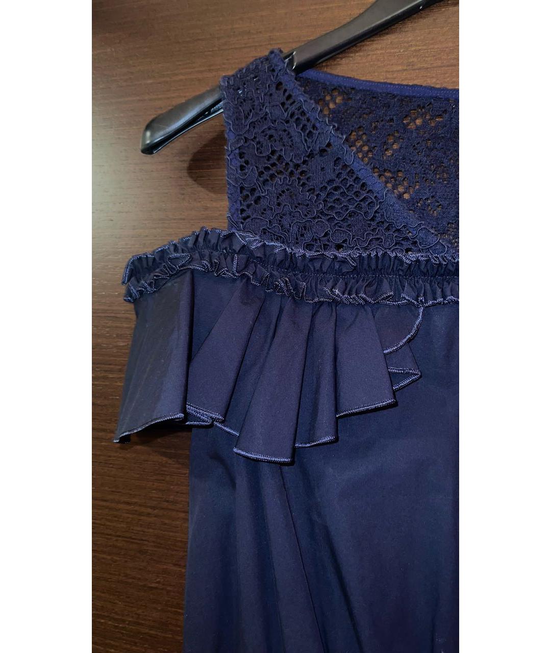 PINKO Темно-синее хлопковое повседневное платье, фото 3