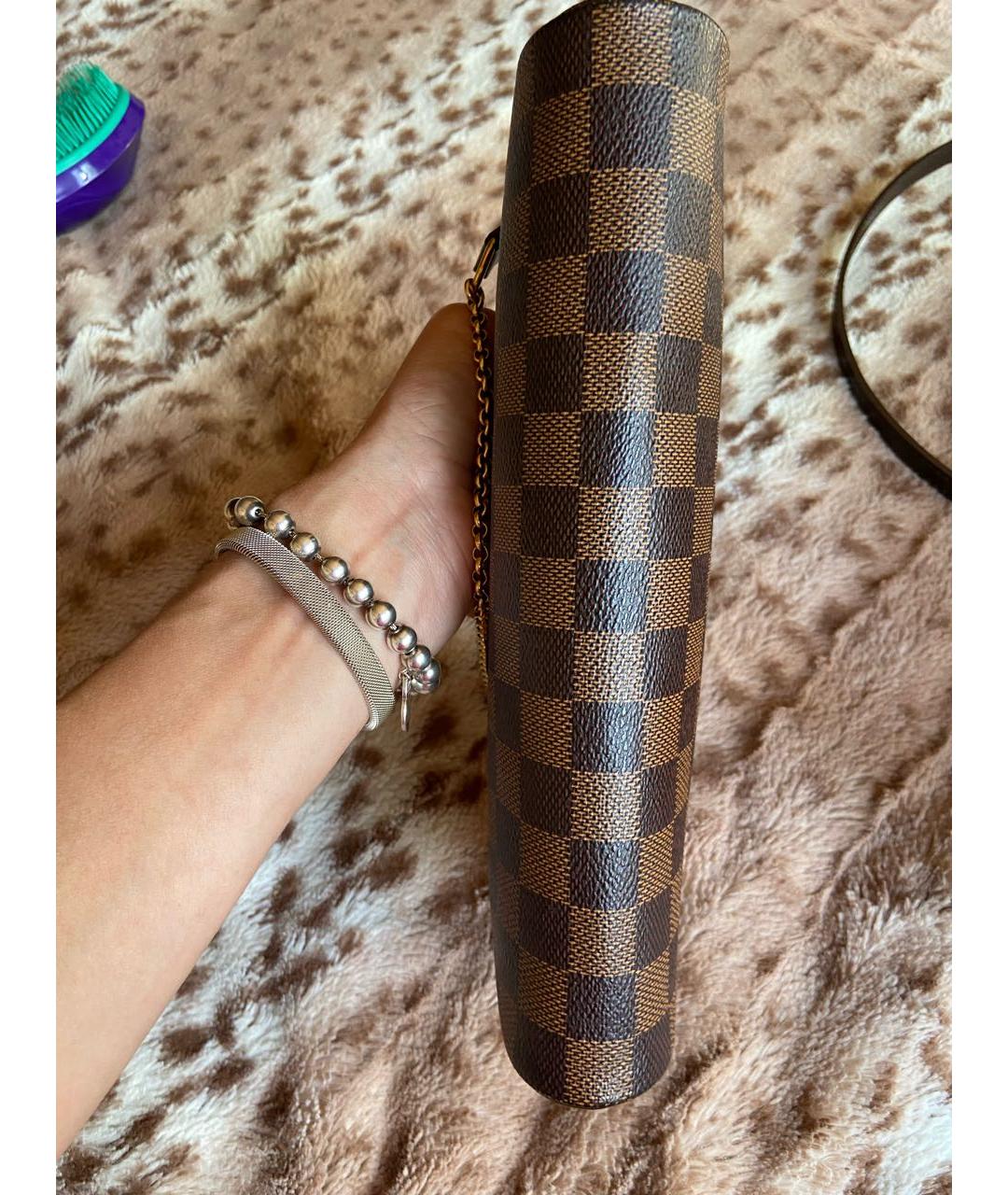 LOUIS VUITTON PRE-OWNED Коричневая сумка через плечо из искусственной кожи, фото 5