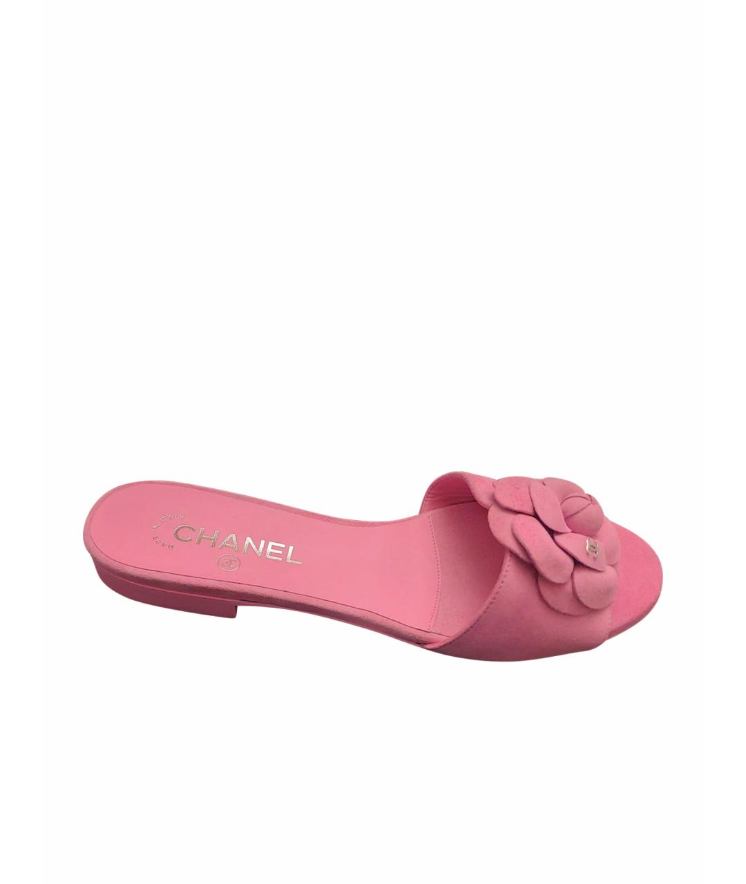 CHANEL PRE-OWNED Розовые замшевые сандалии, фото 1
