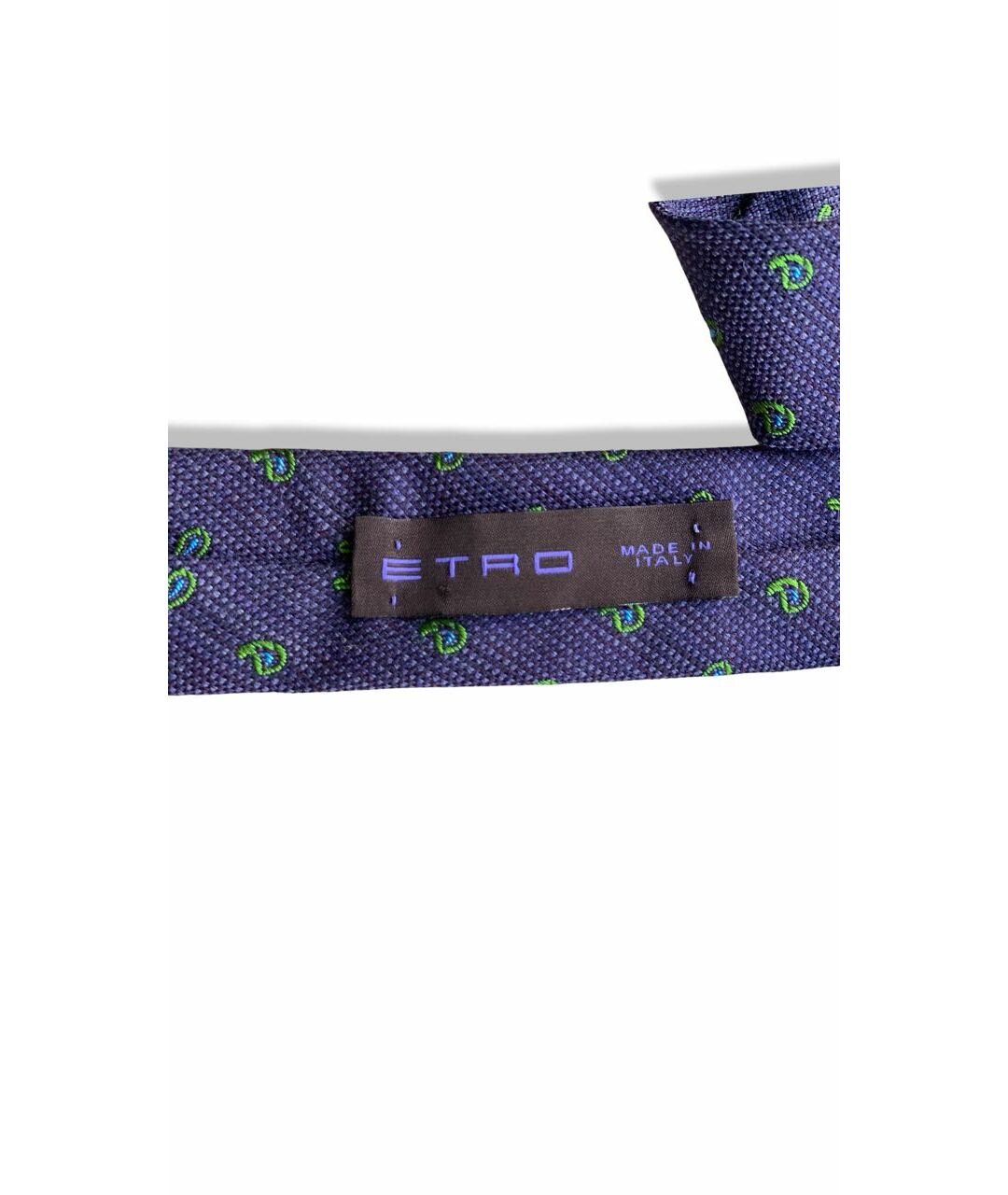 ETRO Фиолетовый тканевый галстук, фото 5