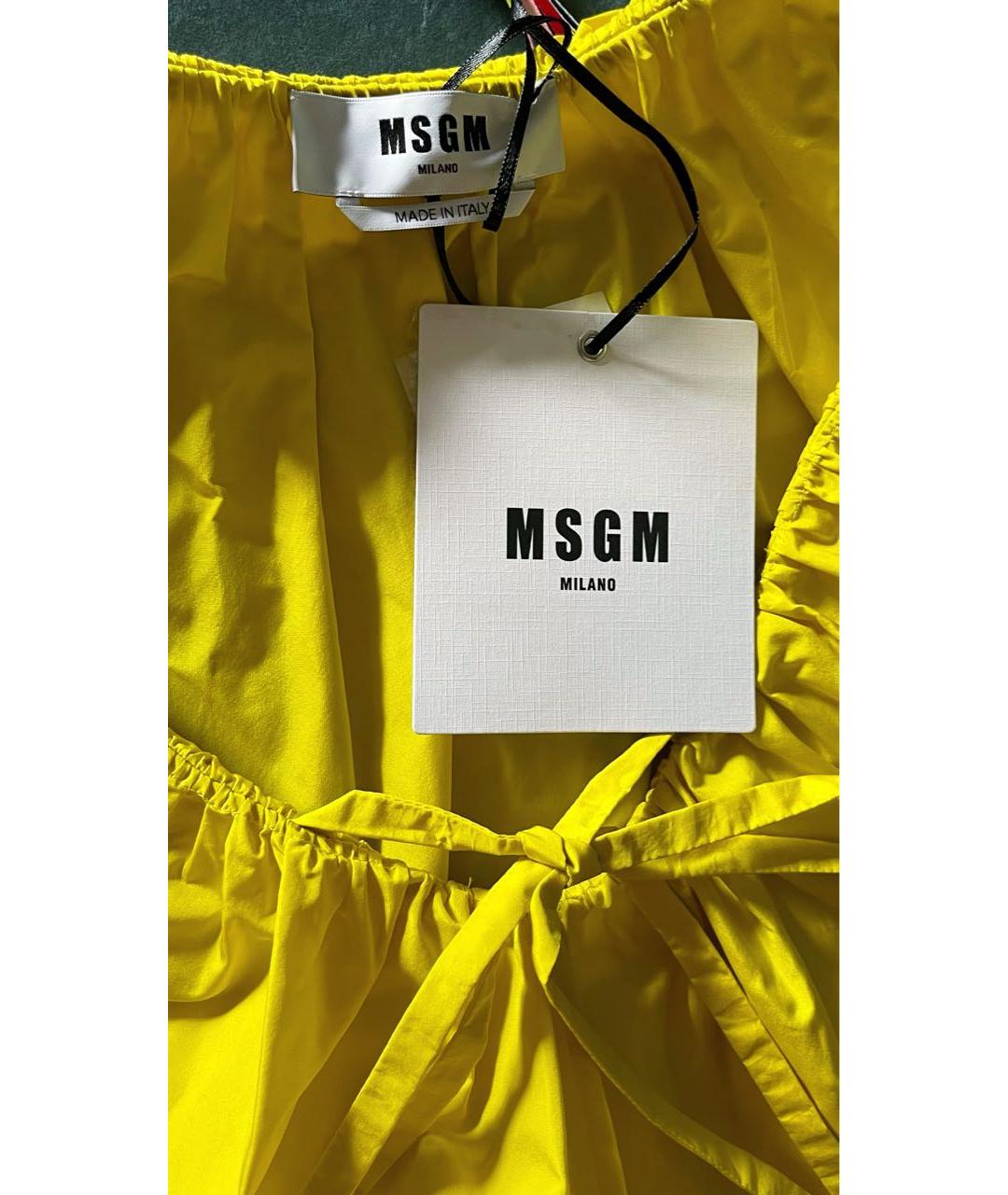 MSGM Желтая полиэстеровая блузы, фото 3