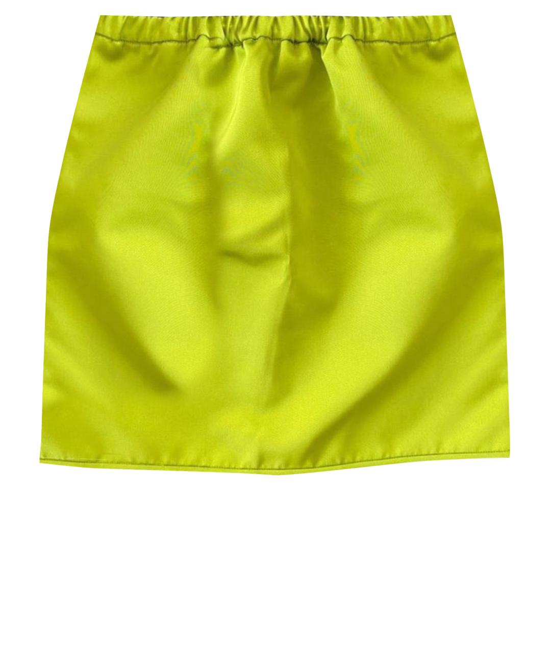 NO. 21 Салатовая атласная юбка мини, фото 1