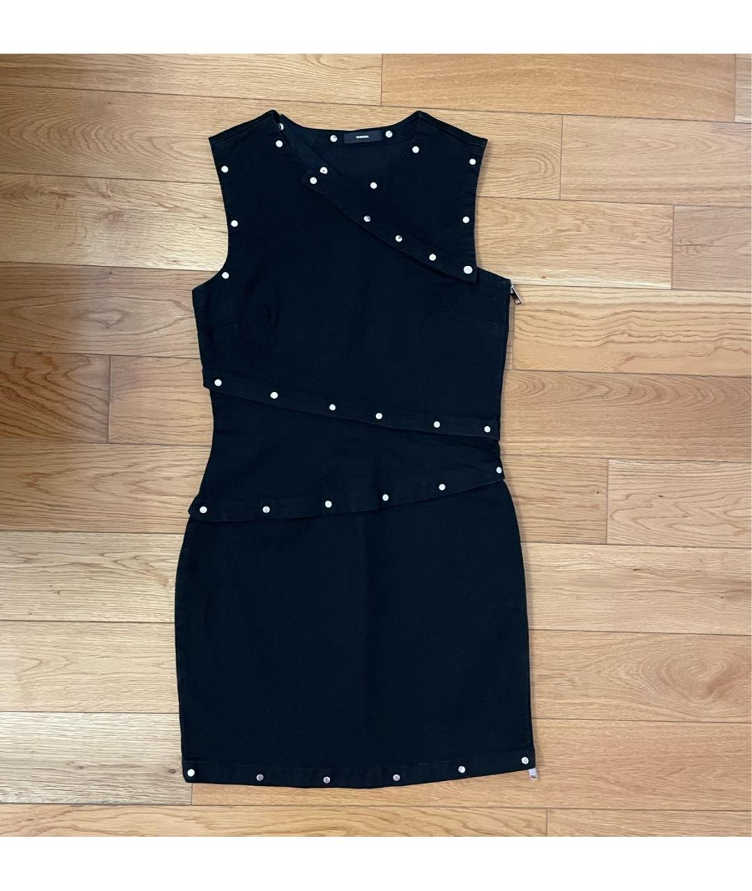 DIESEL Черное хлопко-эластановое повседневное платье, фото 9