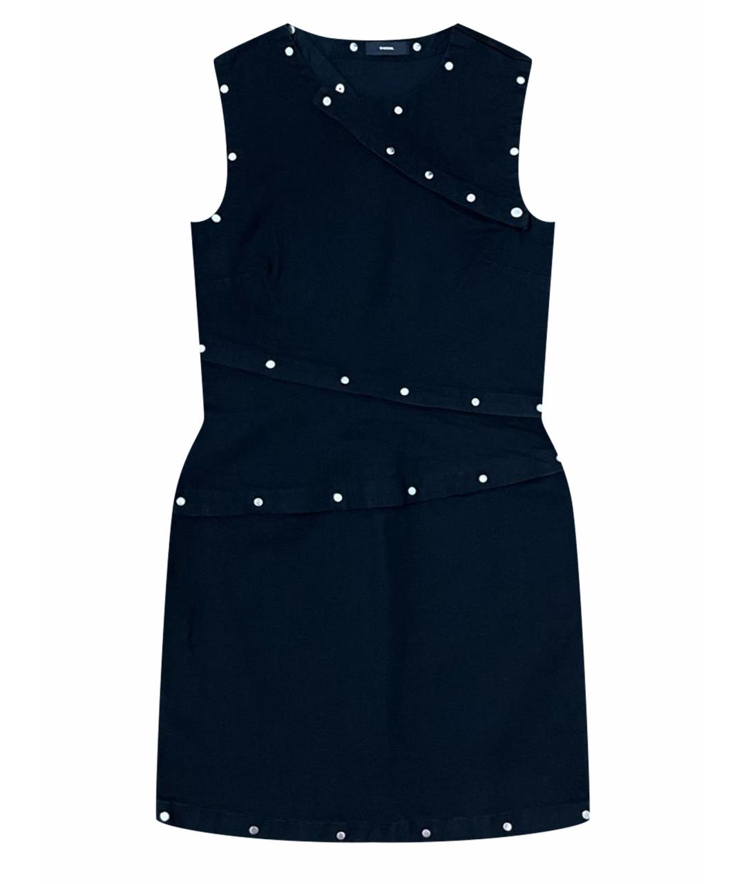 DIESEL Черное хлопко-эластановое повседневное платье, фото 1