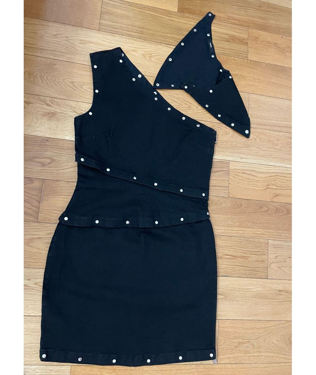 DIESEL Черное хлопко-эластановое повседневное платье, фото 6