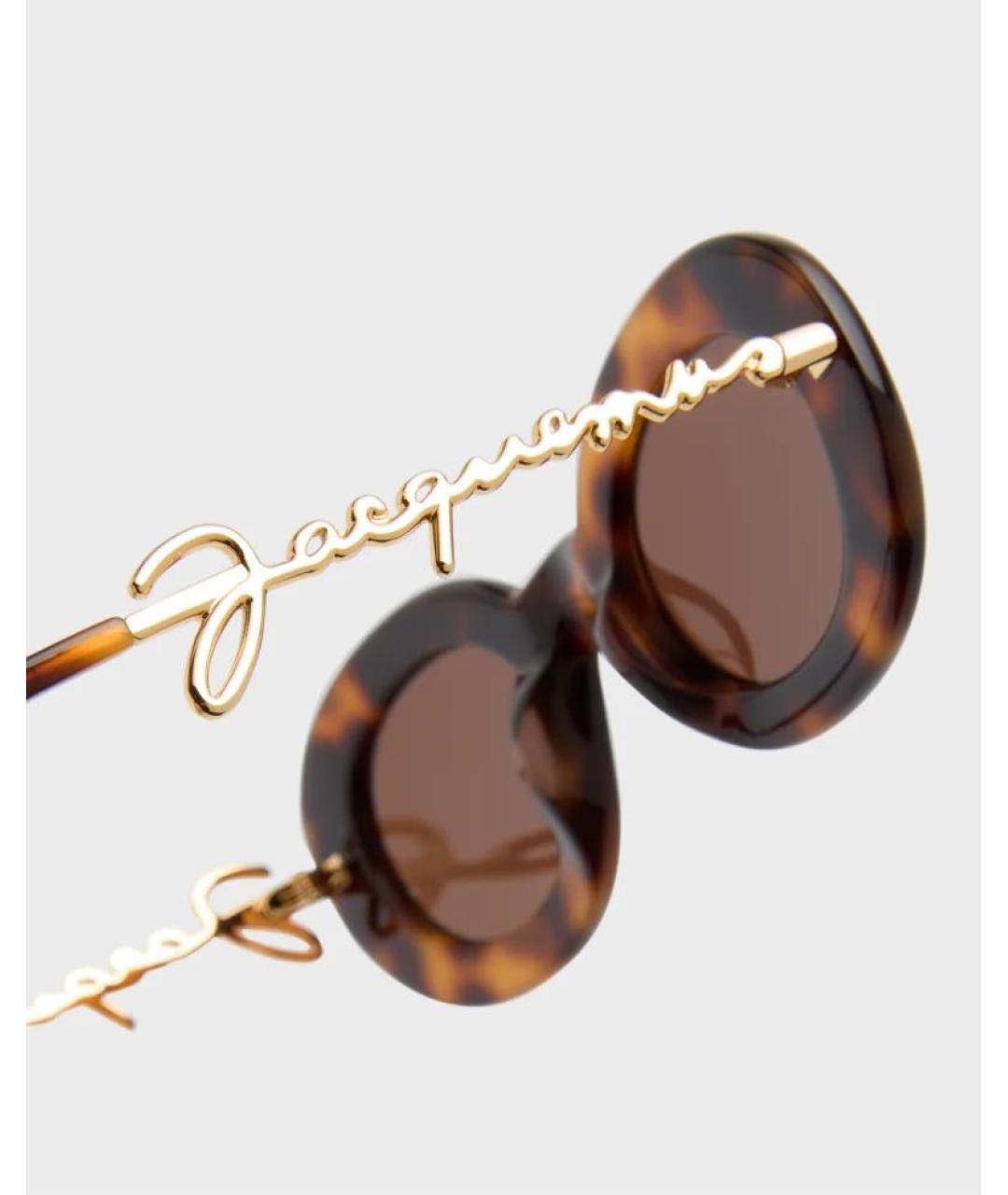 JACQUEMUS Коричневые пластиковые солнцезащитные очки, фото 3